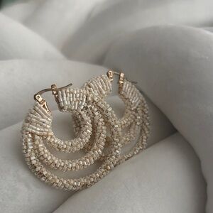 Elegant Beaded Hoop Earrings